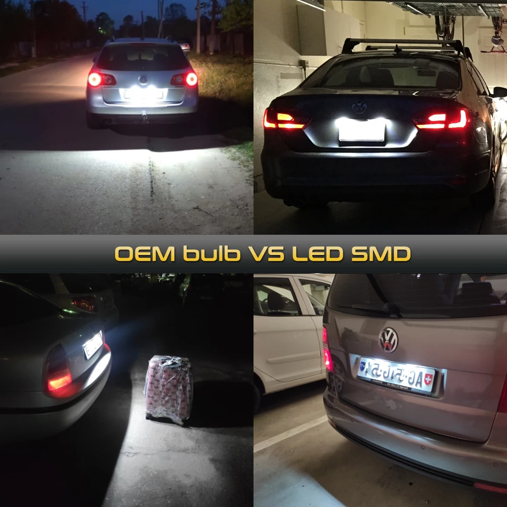 2Pcs LED Car License Number Plate Light Lamp No Error For VW Touran Golf 5 Caddy 3 Jetta MK5 T5 Passat Cimousint SKODA Superb