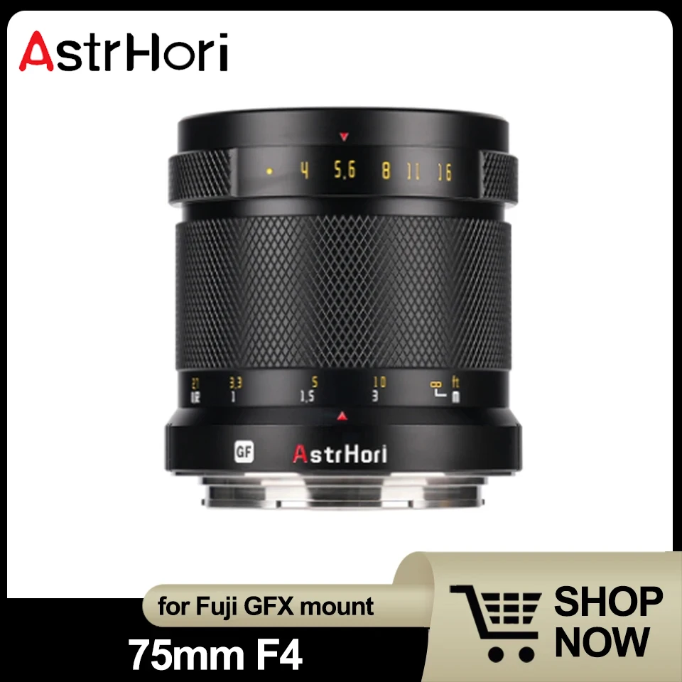 

AstrHori 75mm F4 Manual Focus Lens for Fuji GFX100 GFX100S GFX50 S GFX50 R for Portraits Streetscape Humanities Photography