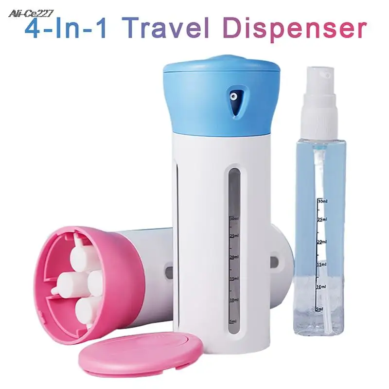 

Travel Dispenser 4 In 1 Travel Bottles Leak Proof Toiletries Sub-bottle Refillable Shower Gel Soap Empty Container Kit