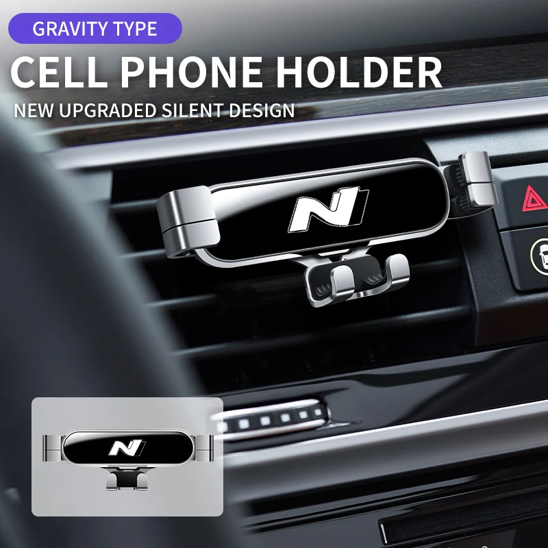 Gravity Car Phone Holder Air Vent Supporto Gps Mobile Cell Stand Per Hyundai N Line Performance I20 Ix35 I30 Sonata Veloster Tucson