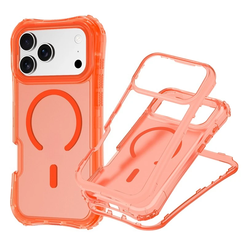 Armor 3IN1 PC TPU Magnetic Charging Clear Case for iPhone 17 Pro Max - Camera Protection