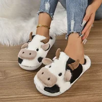 Soft Cow Slippers for Women - Cozy Animal-Themed Home Shoes Fluffy Winter Shoes for Women House Slippers - Image 4