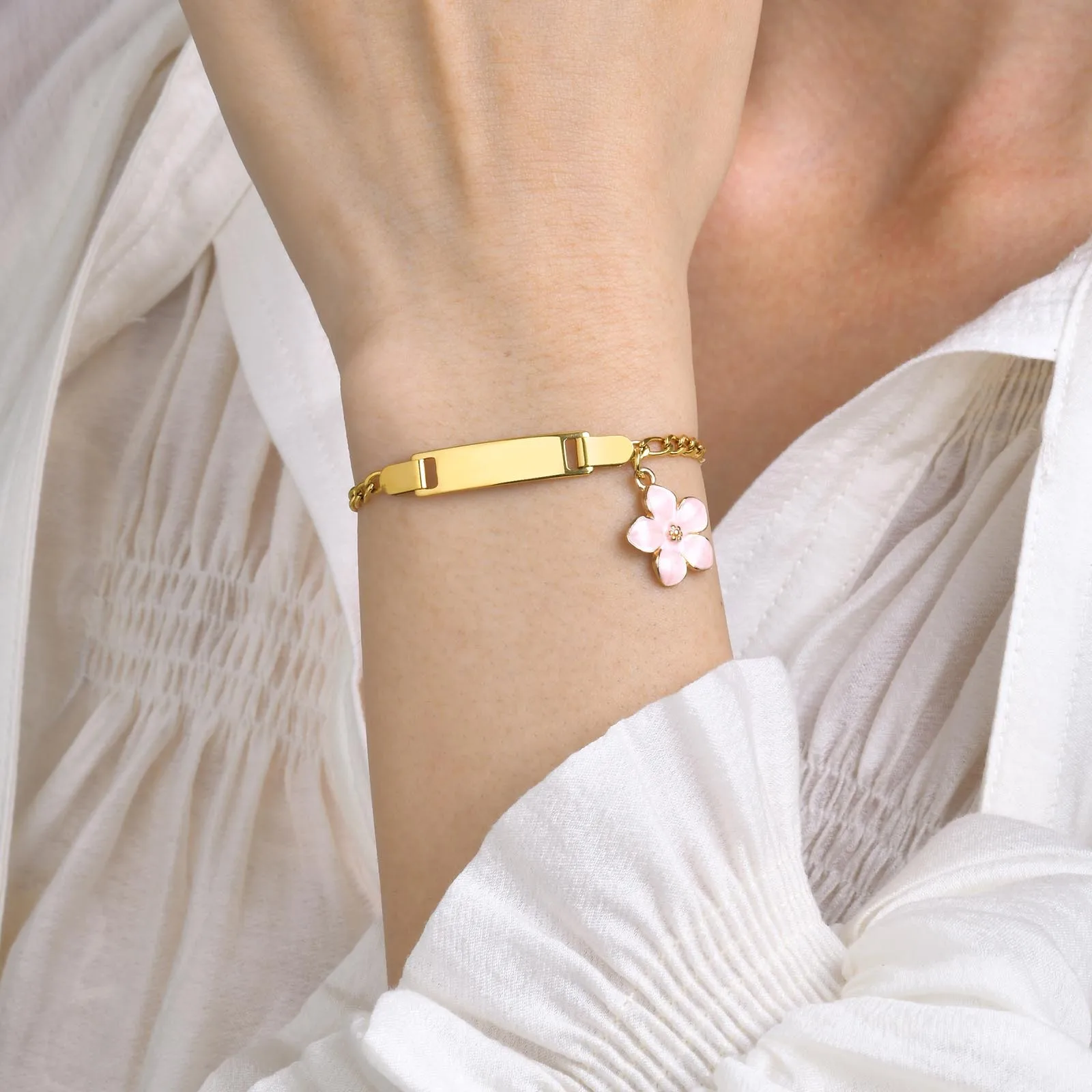 Girls Name Bar ID Bracelet Personalized Anti Allergy Stainless Steel for Daughter Son Gifts stainless steel bracelet fashion bracelet fashion jewelry
