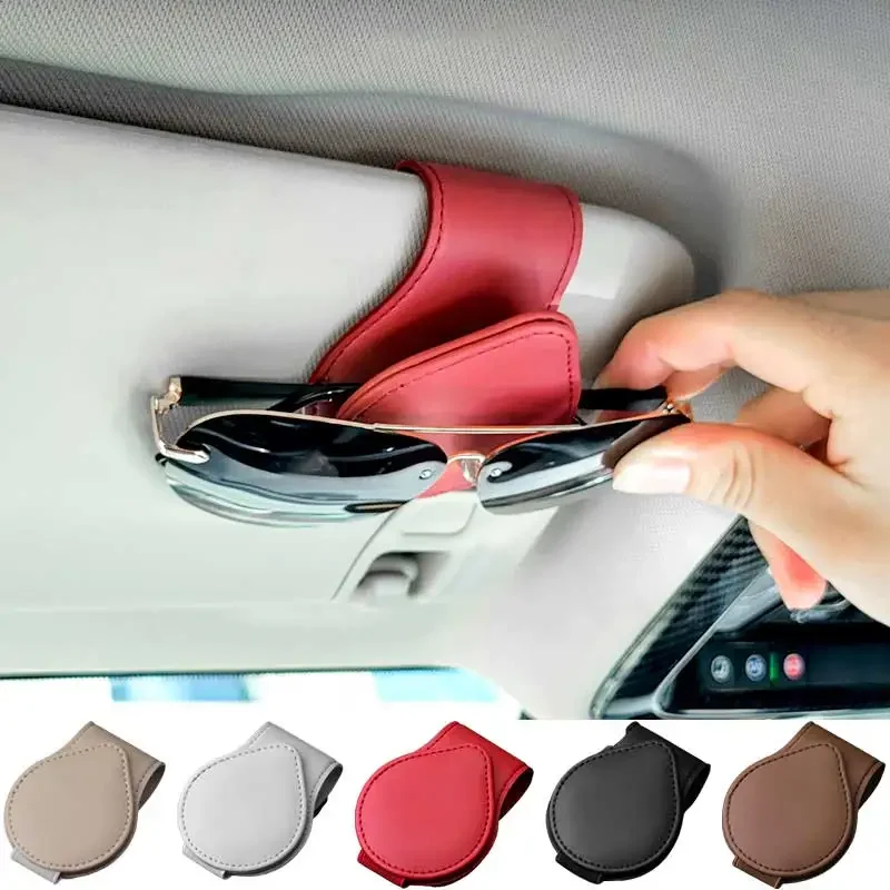 

Universal Car Eyeglass Holder Glasses Storage Clip Auto Interior Organize Car Accessories Leather Sunglasses Spectacle Frame