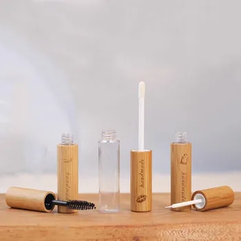 Natural Health Bamboo Lip Gloss Glaze Tube Eyelash Mascara Bottle High-grade Eyeliner Container DIY Nail Edge Oil Empty Tube