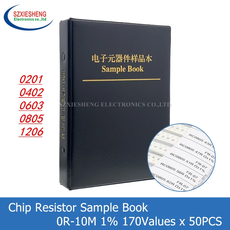 8500PCS Chip Resistor 0201 0402 0603 0805 1206 1 Tolerance SMD