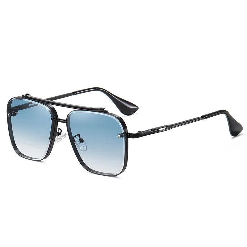 2024 European and American New Gradient Sunglasses Fashion Trend Dazzling Colorful Large Frame Sunglasses Fashion Metal Glasses_voghion.com