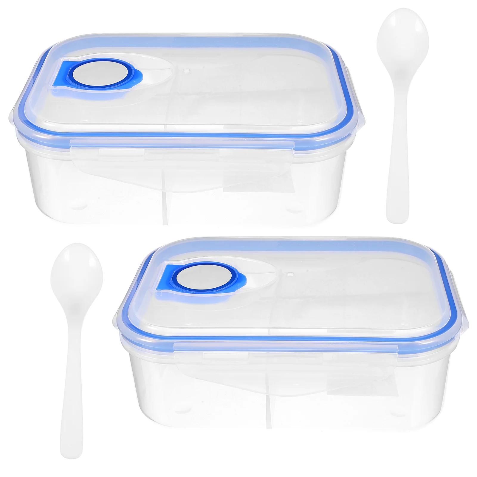 

Portion Control Containers Transparent Two-compartment Lunch Box Lunchboxes Reusable Cases
