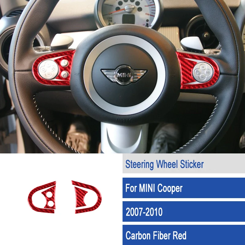 Autocollant décoratif en Fiber de carbone de volant de voiture pour BMW  Mini R53 / R55 / R57 /