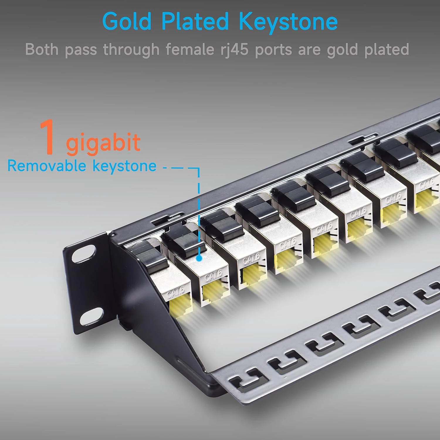 Patch Panel Rede de Acoplador Patch Panel Cat6 Cat6a Cat7 19 24 Port Zoerax-rj45 - Imagem 3