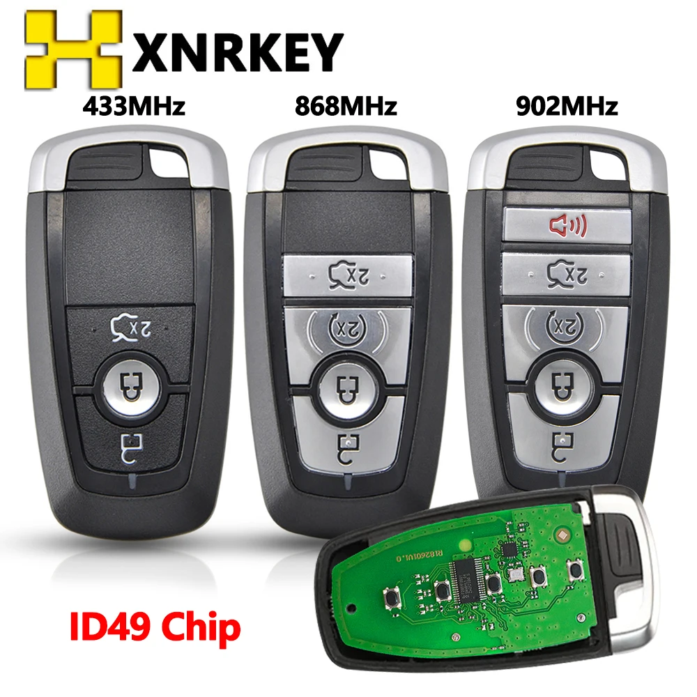 

XNRKEY 434/868/902MHz ID49 Remote Key For Ford Mondeo Mustang Fusion 2017 M3N-A2C93142600 3/4/5 Button Smart Proximity Key