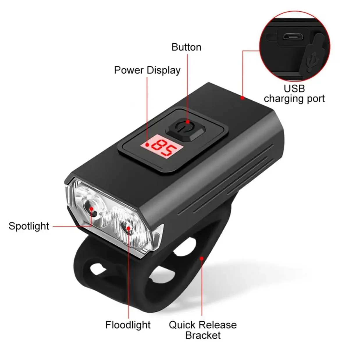 Bicycle Light T6 LED 1200 Lumen USB Rechargeable Lantern Lamp MTB Road Bike Front Light Cycling Bike Accessories