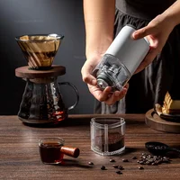 Rechargeable Electric Coffee Grinder Portable Mini Home Coffee Shop Black And White Detachable Cleaning Coffee Bean Grinder 4
