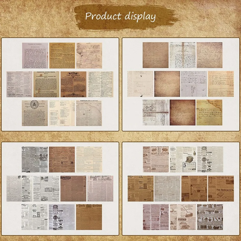 240 시트 빈티지 스크랩북 종이 용품, 일기장 스크랩북 재료 종이 장식 공예 DIY 일기장