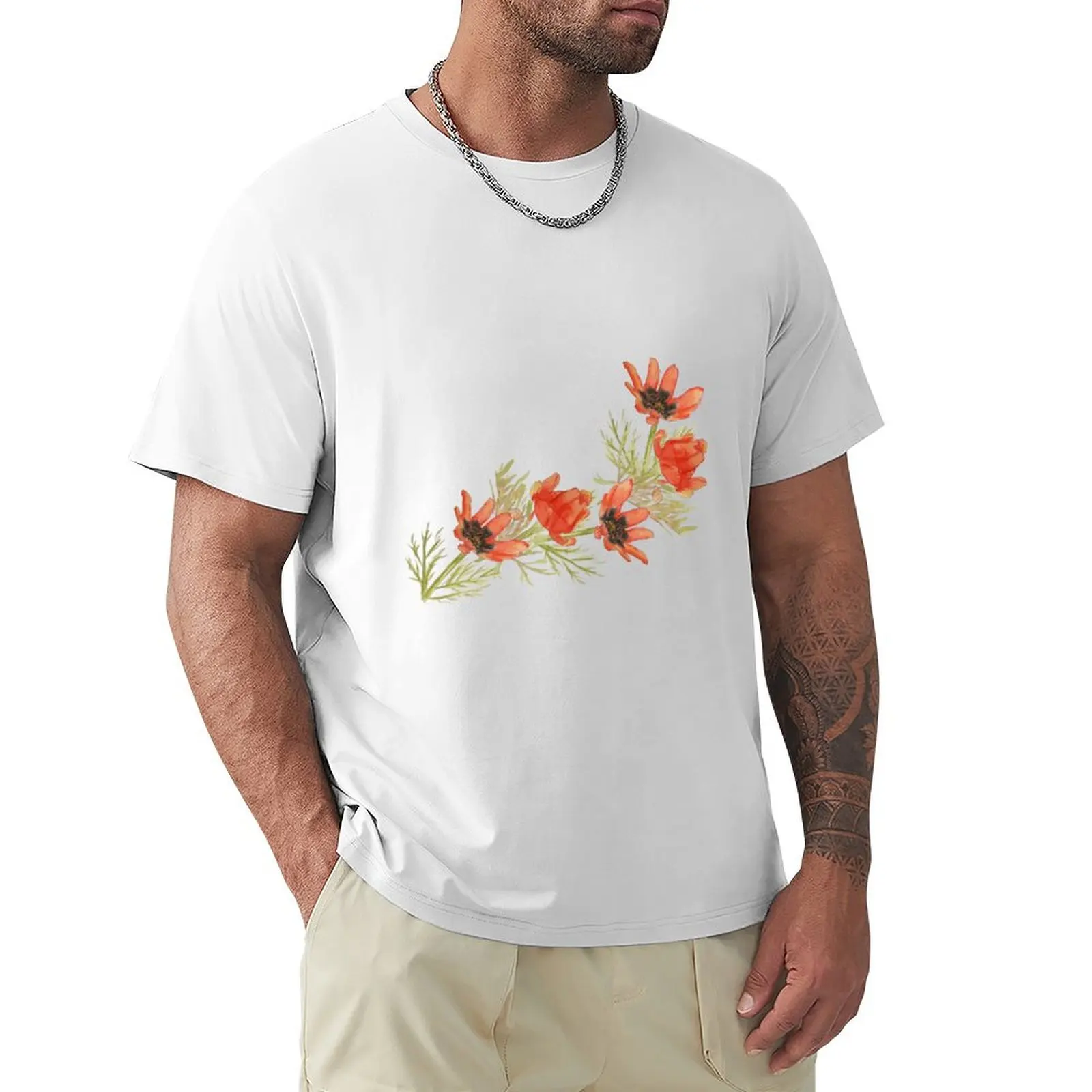 

Red Adonis aestivalis T-Shirt tees vintage clothes clothes for men