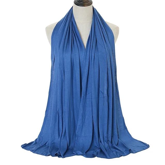 Écharpe Hijab en Jersey de coton Modal de qualité supérieure, châle musulman Long, Turban doux uni, bandeau pour femmes, bandeau africain 170x60cm