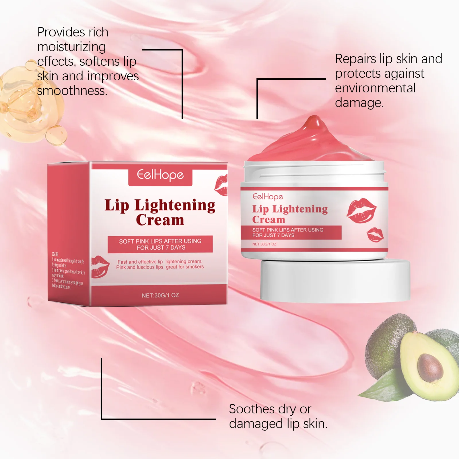 Lip Lightening Cream Long Lasting Moisturizing Black Remove Lip Dull Exfoliating Nourish Fade Hydrated Maintenance Lip Ointment 6
