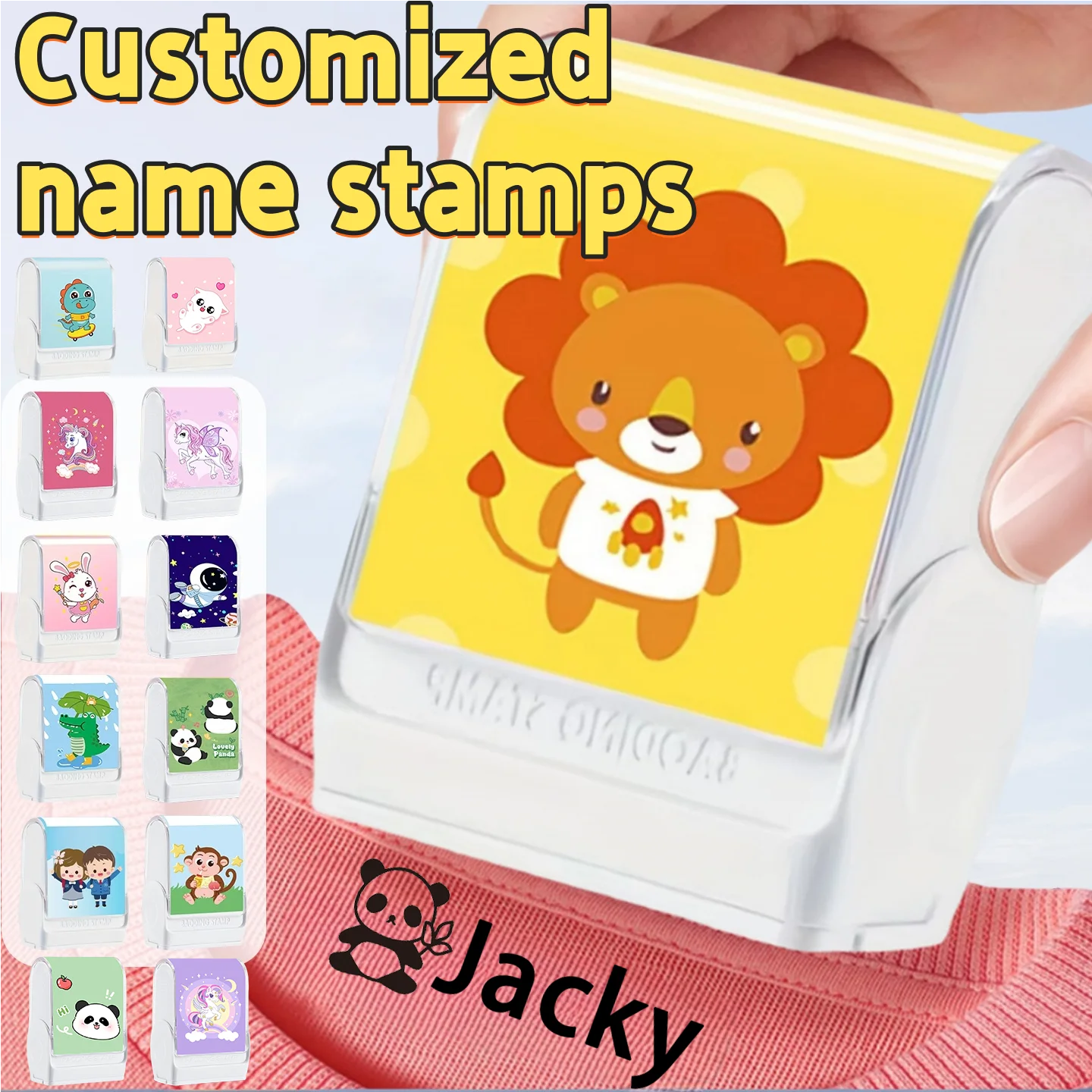 Rubber Stamps Custom Logo Stamp Customized children's name stamp personalized waterproof stamp for clothing Men's and women's personalized ink pad stamps
