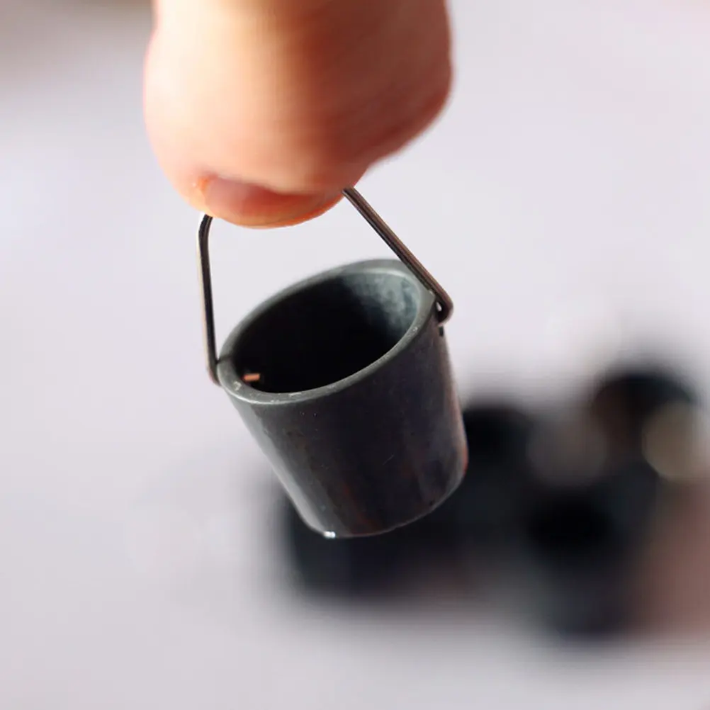 5세트 미니 버킷 걸레 세트, 사실적인 소형 주택 가구 액세서리, 미니어처 풍경 장식, 사진 소품, 청소용품