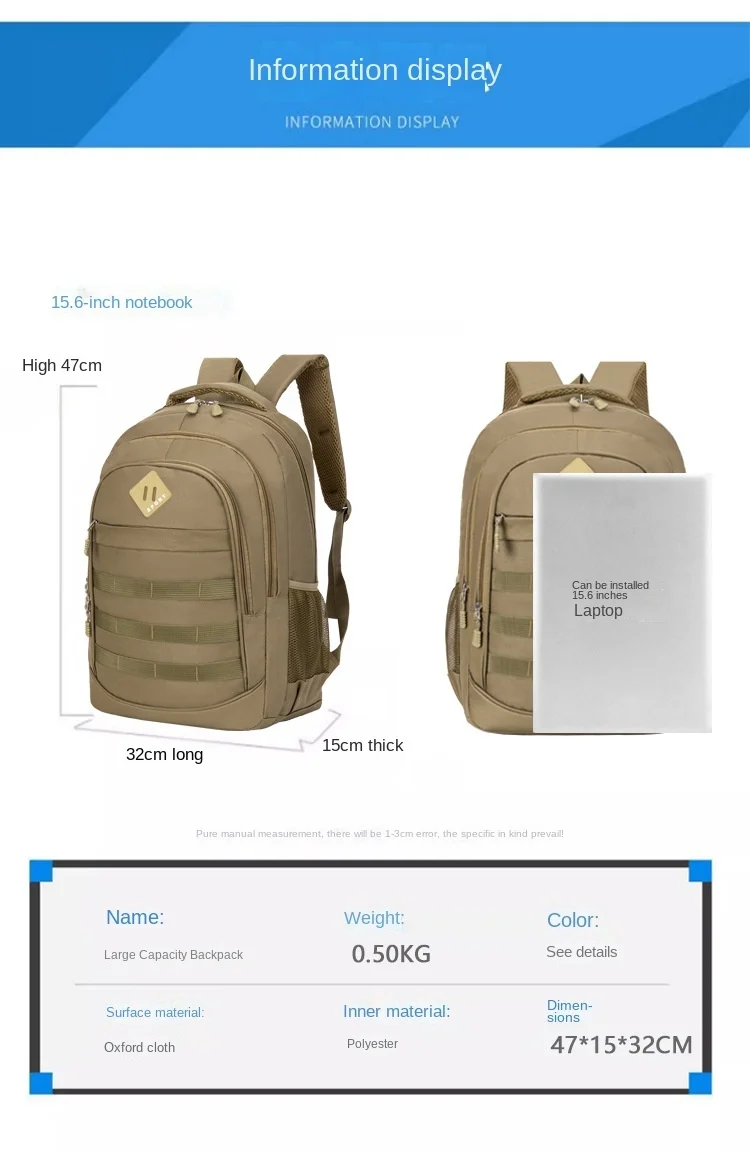 Rucksack Trendy Student Schule Tasche Reise Rucksack Koreanischen Stil Männer Und Frauen Business Casual Verdicken Doppel Schulter Taschen – Detail 3
