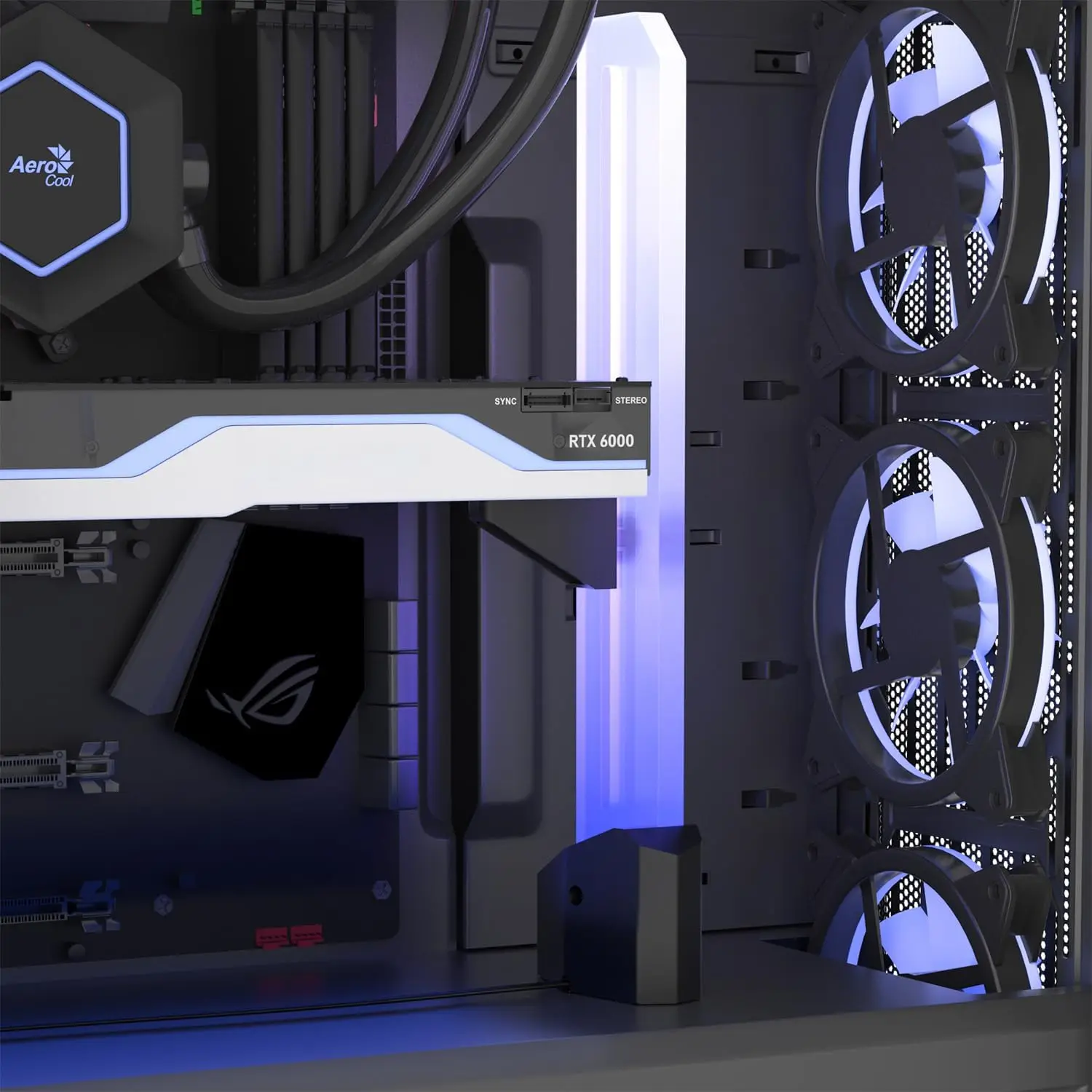 AuyiHomu 조절 가능한 ARGB 투명 GPU 지지 브래킷 5V 3핀 AURA SYNC 수직 그래픽 카드 홀더 PC 케이스 GPU 처짐 방지용