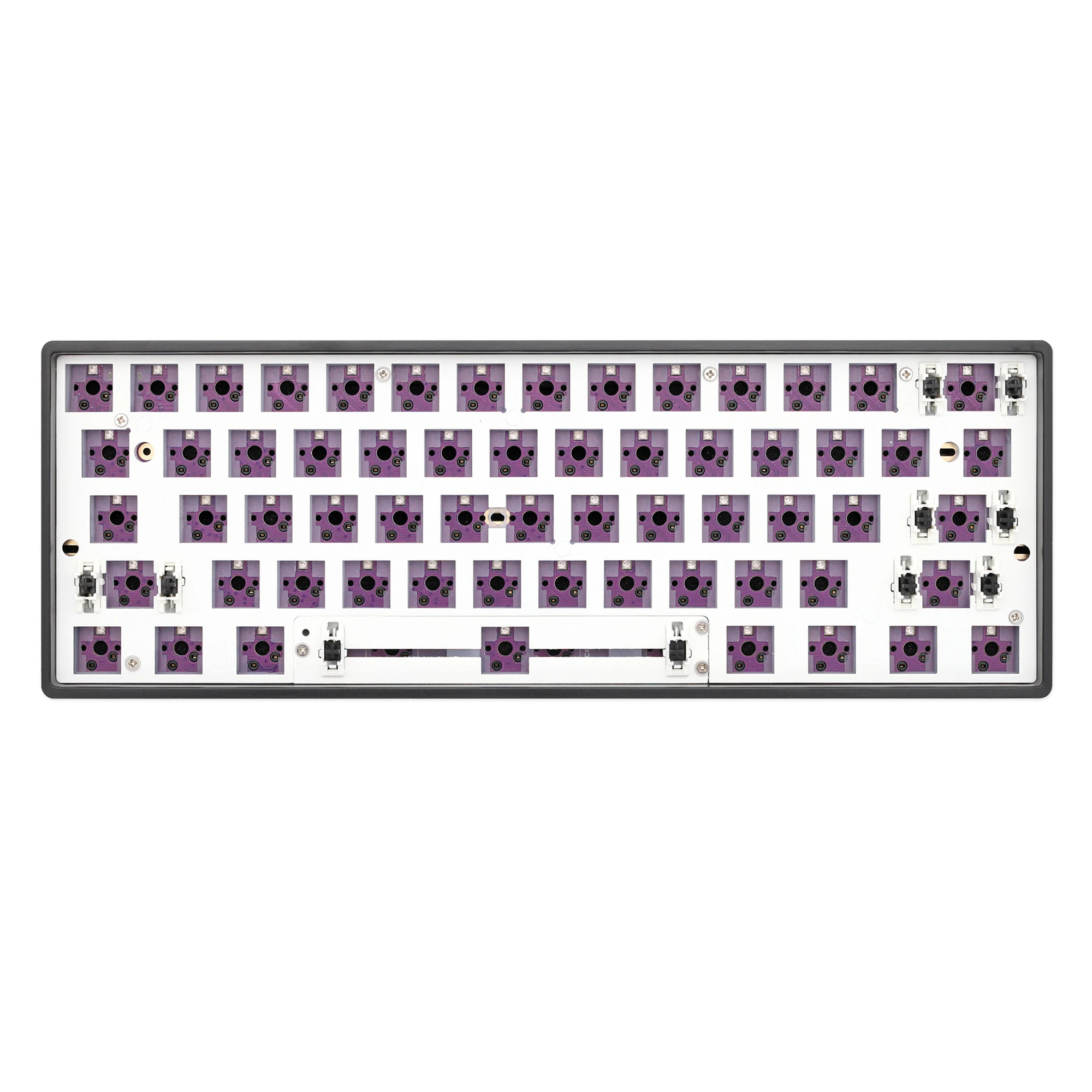 Personalizado Teclado Mecânico Rgb Interruptor Leds Tomada de Troca Quente Poderoso tipo Software c Pcb Dividir Barra de Espaço Gk61 Gk61x 60
