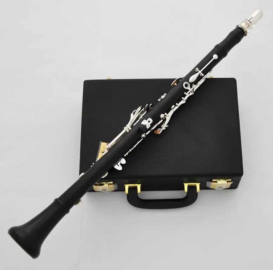 Professional A Clarinet 18 Key Silver Plated Ebony Wooden W/ Hard Case