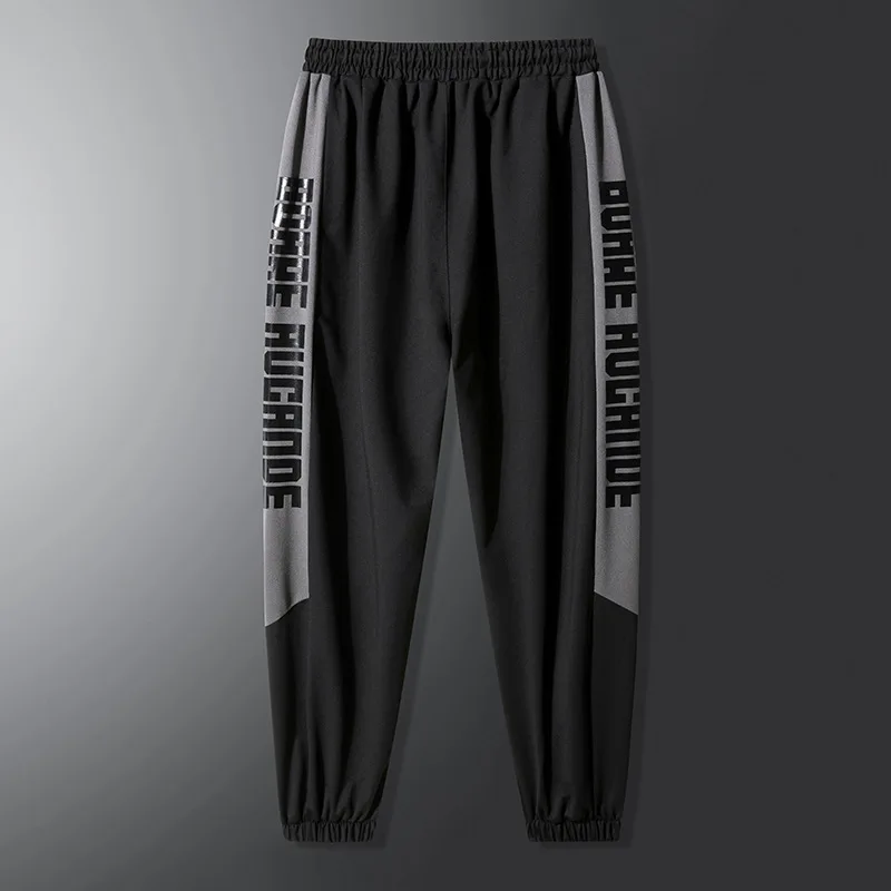 (M-8XL)Summer Bullet Large Size Black Trousers High Waist Solid Color Youth Ordinary Cotton Casual Pants