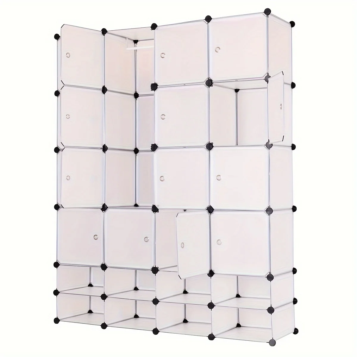 

1pc 16+8 Cube Portable Clothes Storage Organizer, Wardrobe Cabinet Closet With Doors, Clothes Storage Organizer For Bedroom, Liv