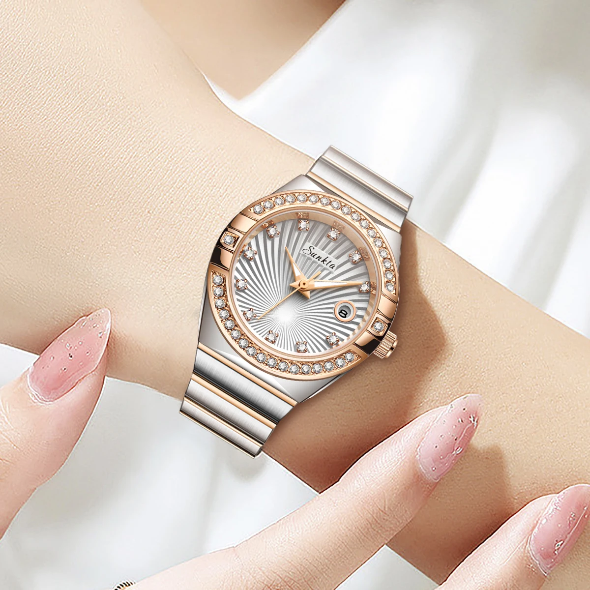 Ladies Watches LIGE Elegant Fashion Quartz Woman Watch Luxury Diamond Stainless Waterproof Luminous Casual Simple Calendar Clock 5