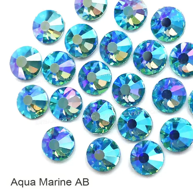 Stunning Unusual Quality! Multi Colors Crystal AB SS12-SS30 Non Hot Fix Rhinestone Flat Back Strass Nail Glitters Garment Stone 