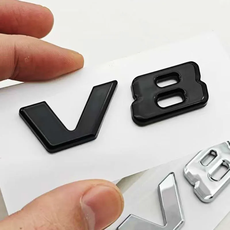 메르세데스 벤츠 AMG GL ML SL 500 220 C63 S500 V8 악세사리 ABS 크롬 블랙 V8 로고 레터링 자동차 펜더 엠블럼 배지 스티커