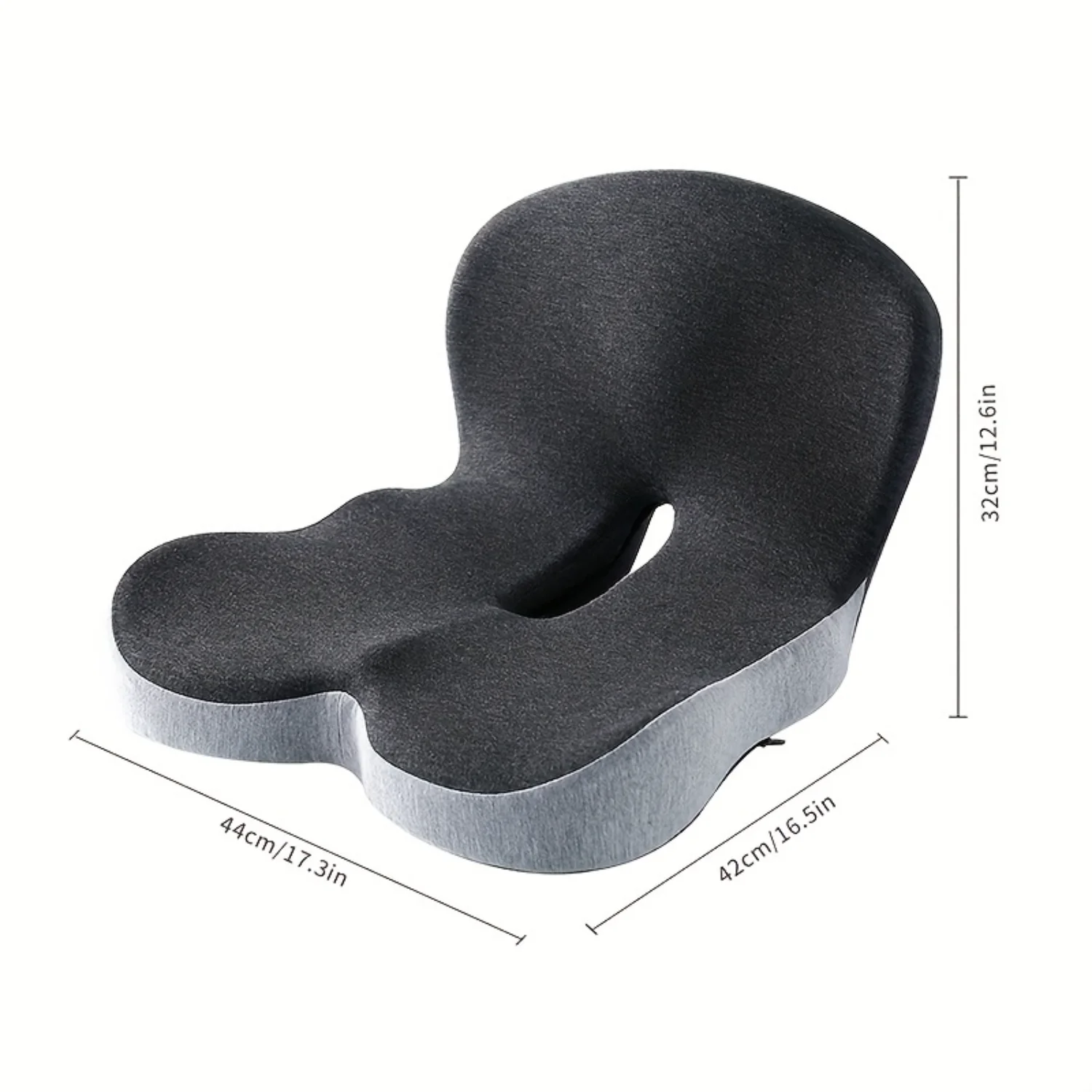 1pc Memory Foam Backrest Cushion-Ergonomic Support for Sedentary Comfort-Soft, Skin-friendly & Breathable Cover Ideal for
