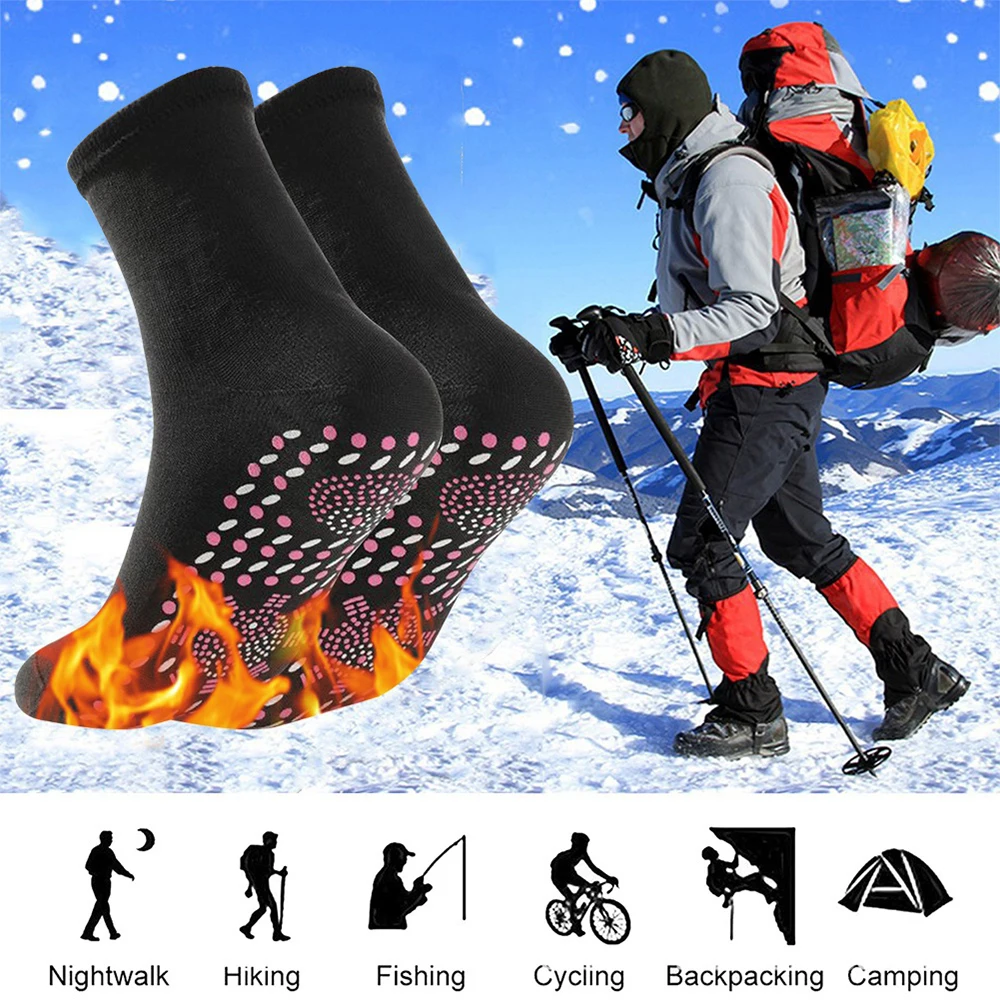 Tourmaline Magnetic Heated Socks Therapy Self-heating Thermal Socks Pain Relief Winter Women Men Warm Massage Sport Yoga