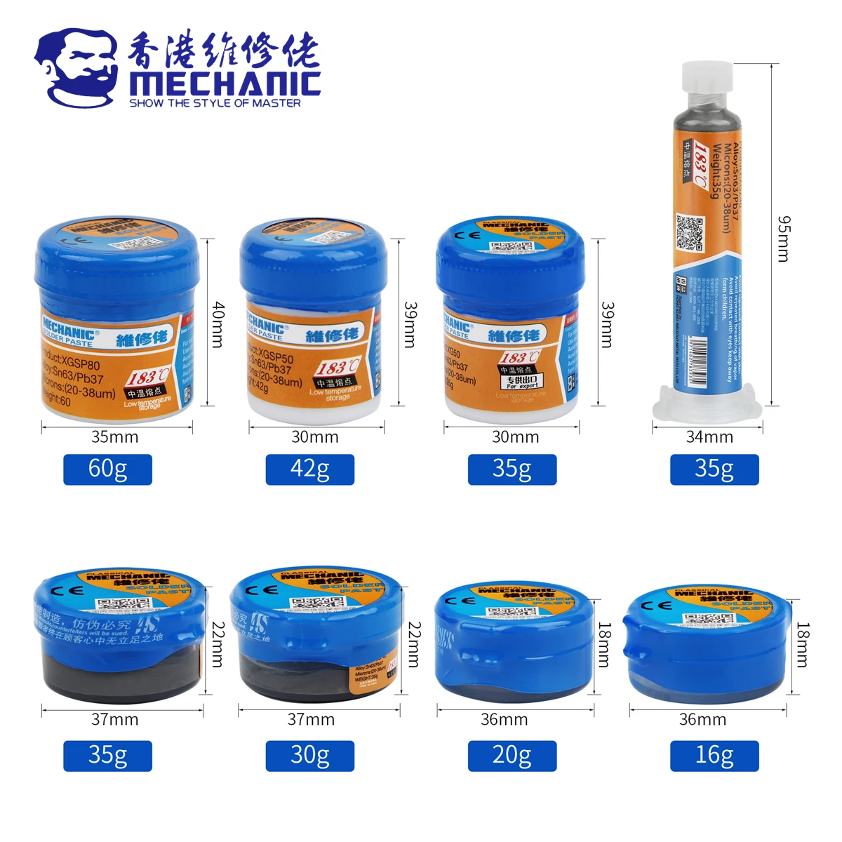 MECHANIC XG Series 183℃ Tin Solder Paste Environment Friendly Soldering Flux for LED PCB Board Electronic Component Phone Repair images - 6