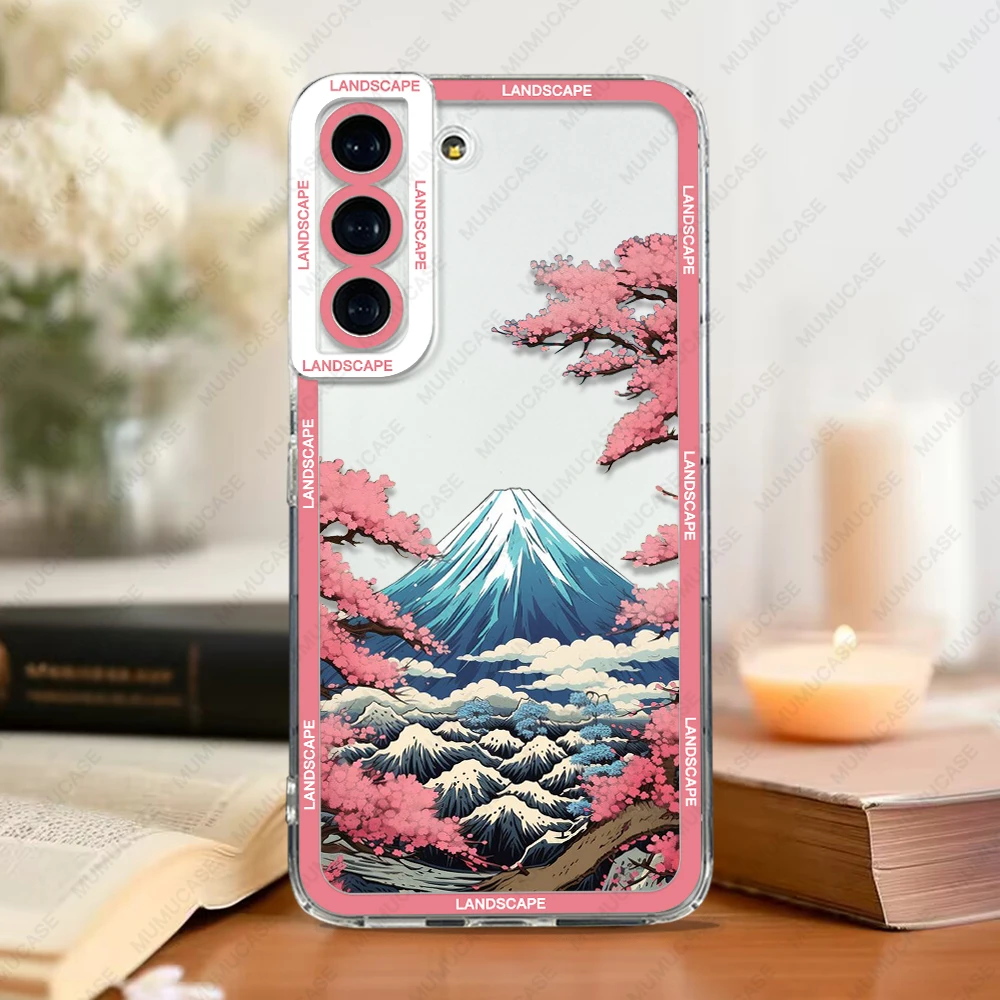 thumbnail image 1 of Funda suave para Samsung Galaxy S24, S20, S21 FE, S22 Plus, S23 Ultra, A22, A54, 5G, paisaje japonés, 1 of 4