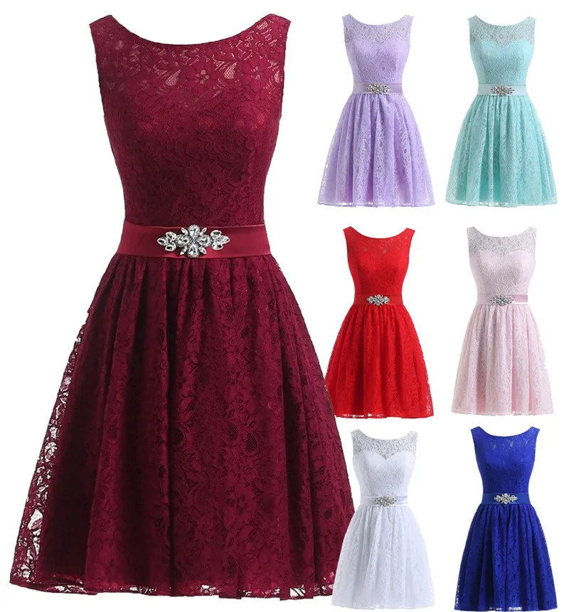 A Line Lace Sashes Crystals Scoop Elegant Off Shoulder Bridesmaid Dresses Wedding Party Evening Formal Prom Cocktail Corset Back
