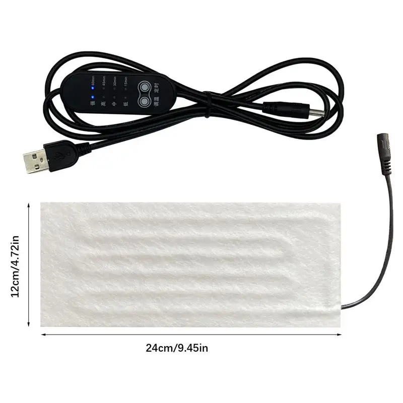 USB 가열 와이어 가열 매트, 5V 전기 가열 요소 필름 히터 패드, 따뜻한 발 가열 조끼 코트