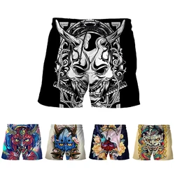 Summer Fashion 3D Print Samurai Mask Shorts Men's Funny Personality Hip-hop Street Short Pants Ropa De Hombre Swimming Trunks