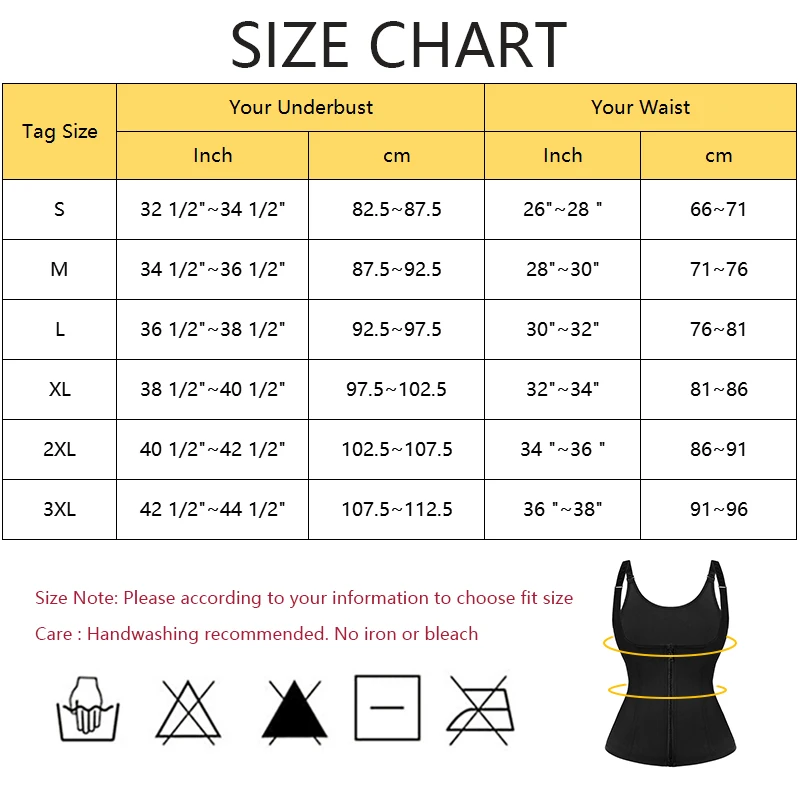 Women Waist Trainer Vest Slim Corset Neoprene Sauna Tank Top Zipper Front Hooks Inside Weight Loss Body Shaper Under Bust Shirt