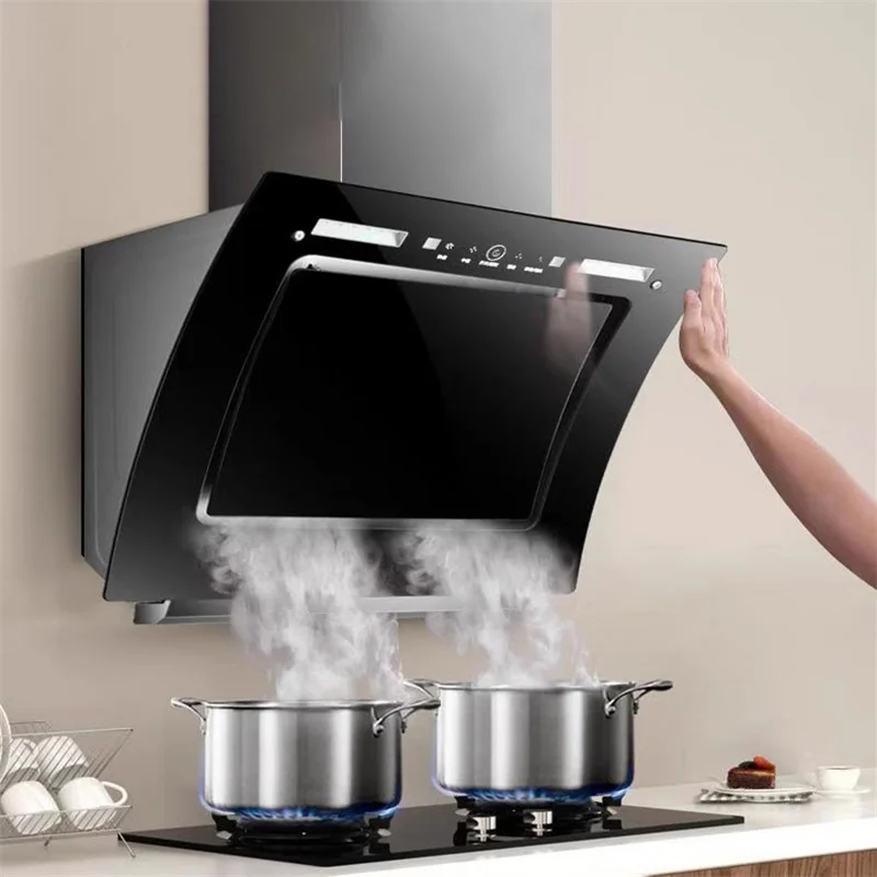 50/60cm Range Hood for Kitchen Large Suction Range Hood Side Suction Cooker Wall-mounted Smart Cleaning Extractor Hoods
