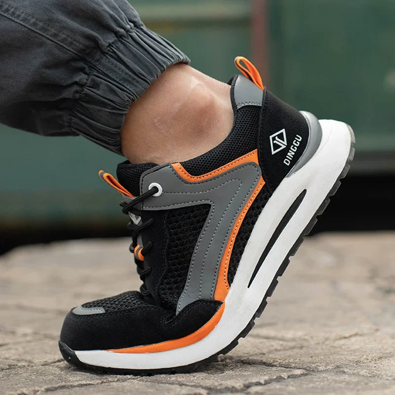 New Fashion 2023 Breathable Indestructible Shoes Work Sneakers Summer Anti-puncture Safety Boots Men Construction Male Footwear