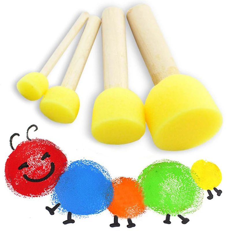 Painting Sponge Brush Set Children Drawing Toys EVA Stamp Art Rubbings Graffiti Roller Tools Early Education DIY Puzzle Toy TMZ 3