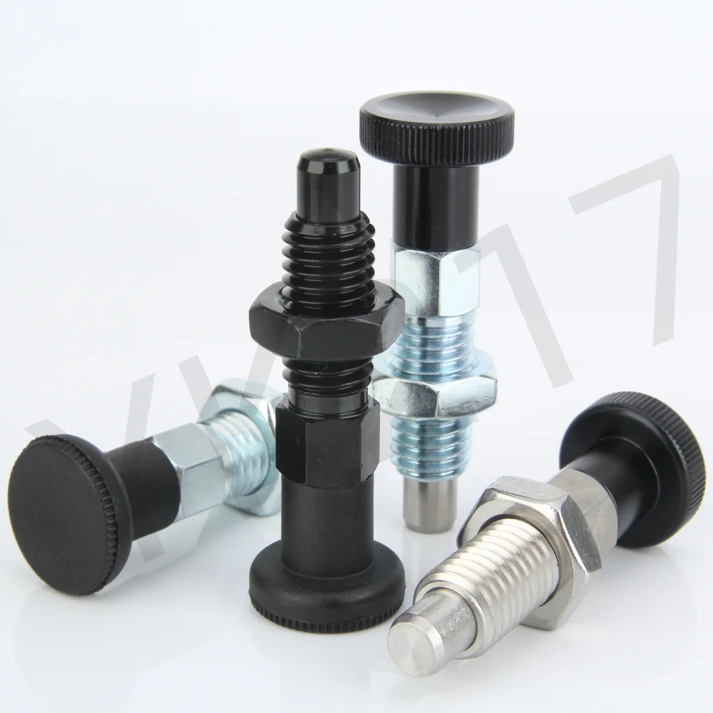 YK217 Stainless Steel Quick Release Locating Pin Hand Retractable Spring Index Bolts Indexing Plungers With Nuts cylindrical locating dowel pin stainless steel ball lock pins stainless steel knurled plungers