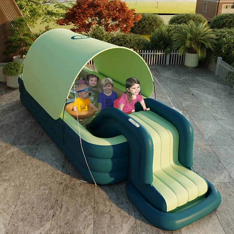2/3M Large Swimming Pool Family Outdoor Party Pools Children's Inflatable Swimming Pool Sun Shade Folding Pool for Kids Baby Toy 5