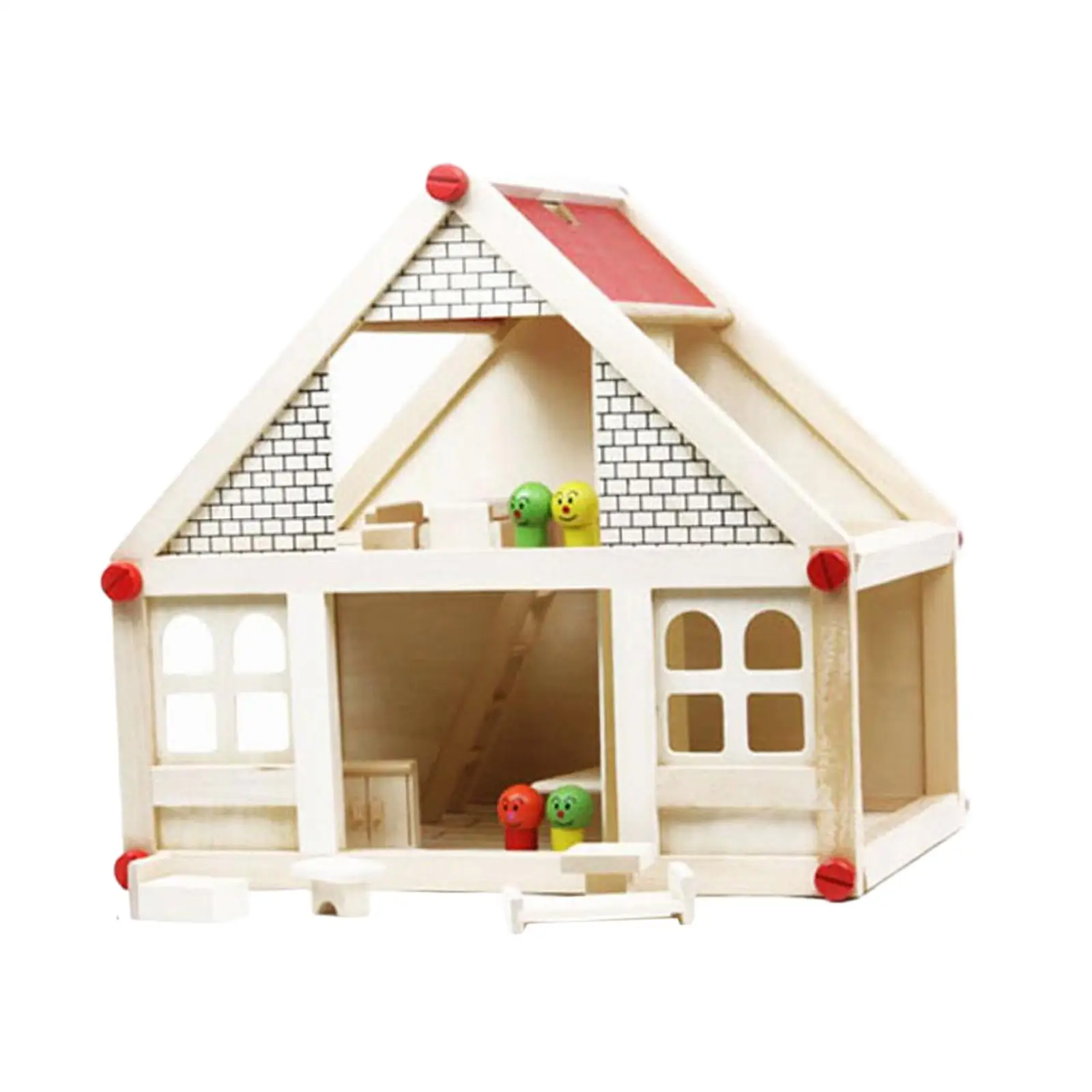 

Miniature DIY House Kits Classic with Furniture for Pretend Dollhouse Kids