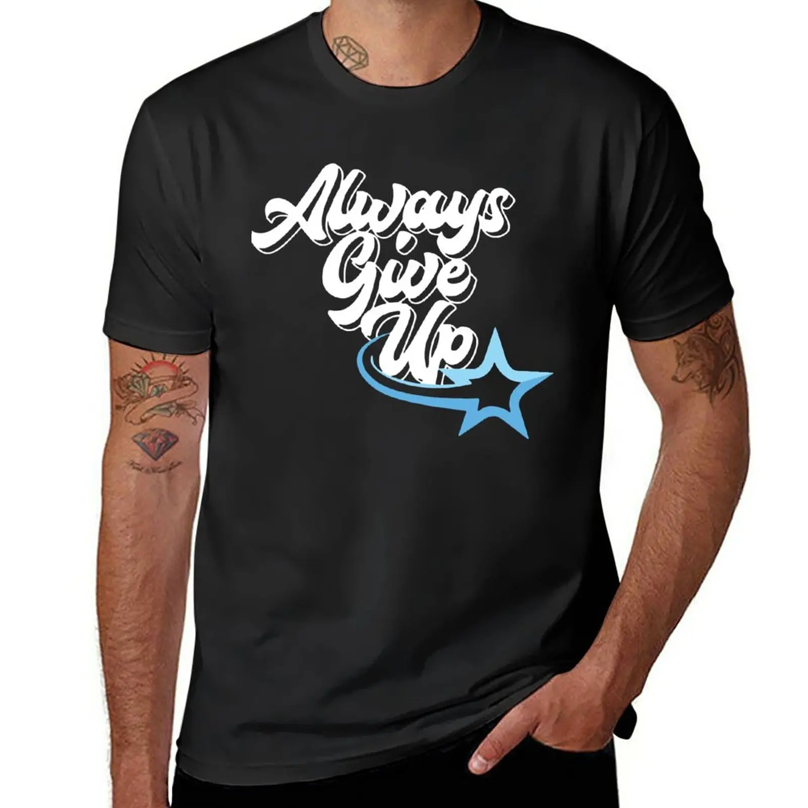 

New Rosscreations Merch Always Give Up Shirt T-Shirt boys animal print shirt custom t shirt Men's t shirts