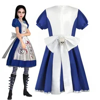 New Alice Madness Returns Cosplay Necklace Wig Socks Game Alice Maid Dress Halloween Party Outfits for Women