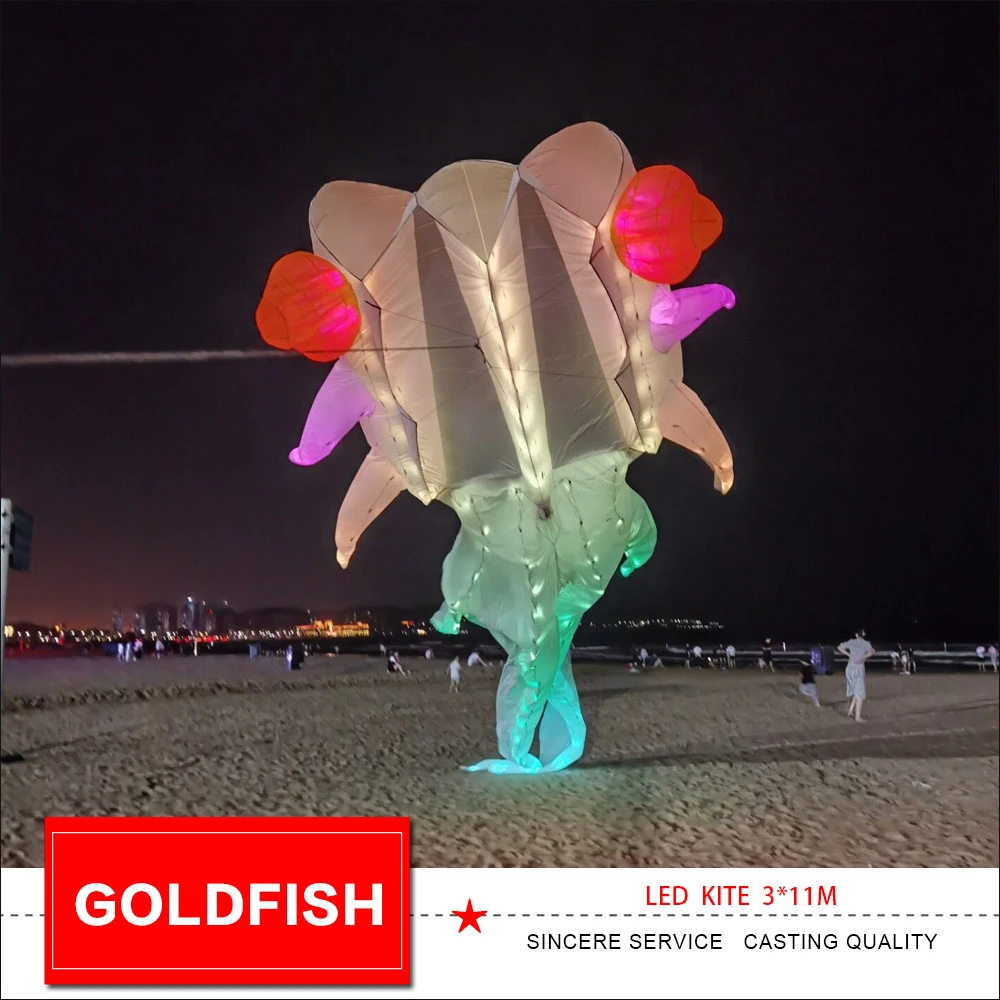 Kite Led Goldfish Kite 3.0m*11m Inflatable Flying Show Kites Soft Kite