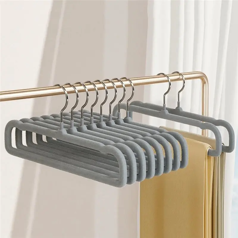 A19F-Beige Kunststoff-Hosenbügel Multifunktionaler Platzsparender Hosen- und Kleiderbügel für Effizientes Trocknen von Kleidung – Detail 4